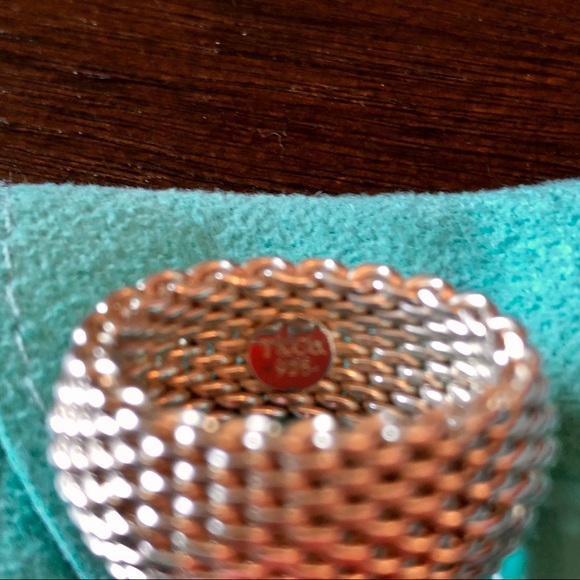 Tiffany & Co. Sterling Silver Mesh Ring Size 6 - Picture 3 of 4